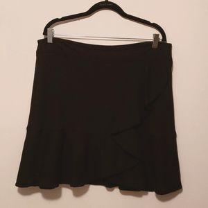 WHBM Black Ponte Ruffle Skirt Size 14